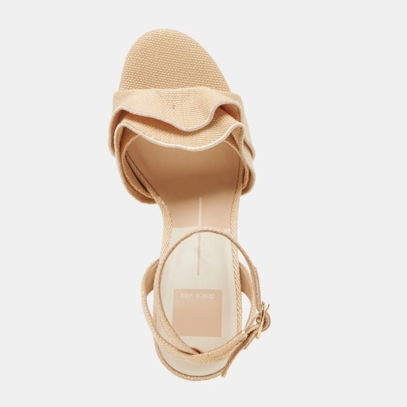 💛🔹️Dolce Vita🔹️ Lunete Heels Lightt Natural Woven Raffia Heels Sandals - Picture 6 of 10